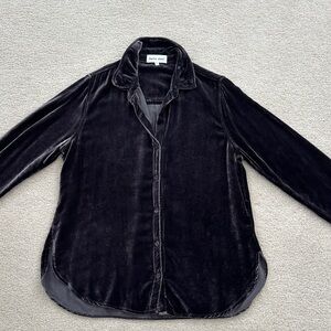Bella Dahl Charcoal Velvet Shirt